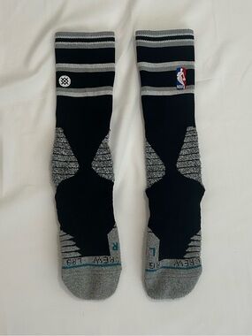 Stance NBA Crew Socks Black Gray Athletic Crew Socks Size Large